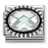 Nomination Composable Classic Link 330607/010 Oval White CZ in 925 Silver